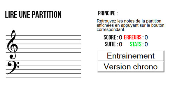 Lire une partition avec chronomètre