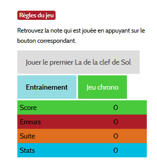 Nouveau bouton sur le jeu de piano à l'oreille