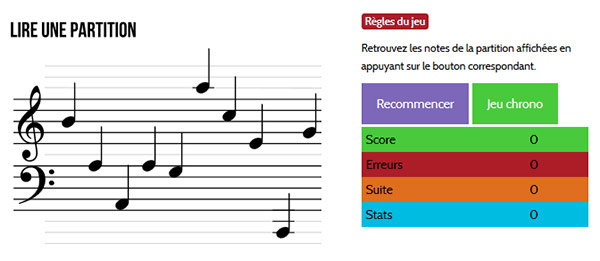 Nouveau jeu de reconnaissance des notes
