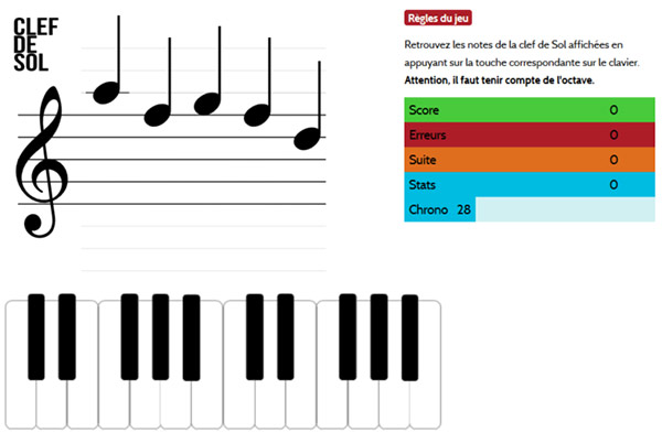 Jeux de piano chrnométrés